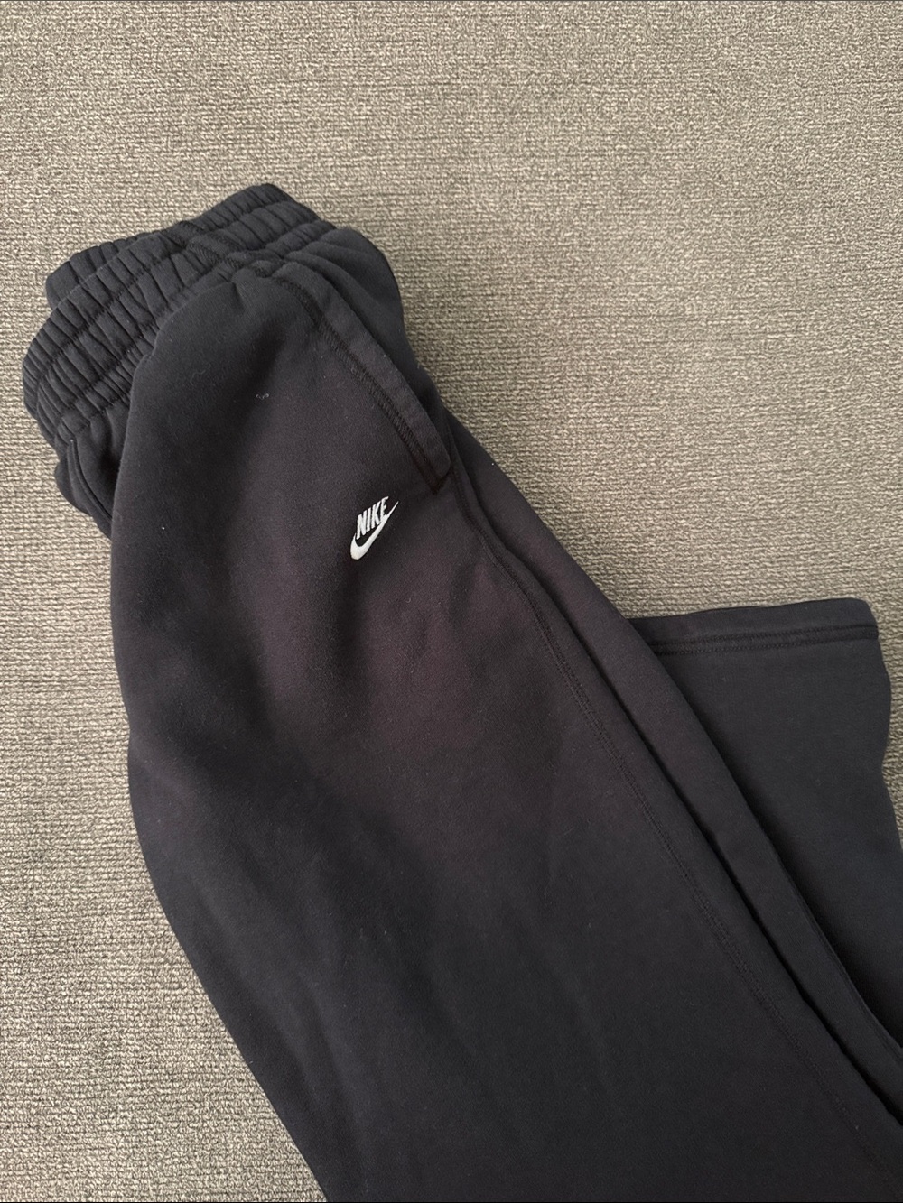 Nike Kids Black Jogger Sweatpants with White Swoosh